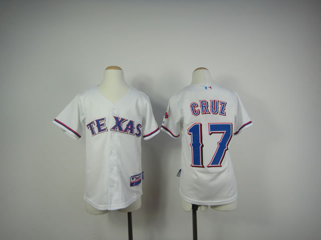 Youth Texas Rangers #17 Cruz White MLB Jerseys